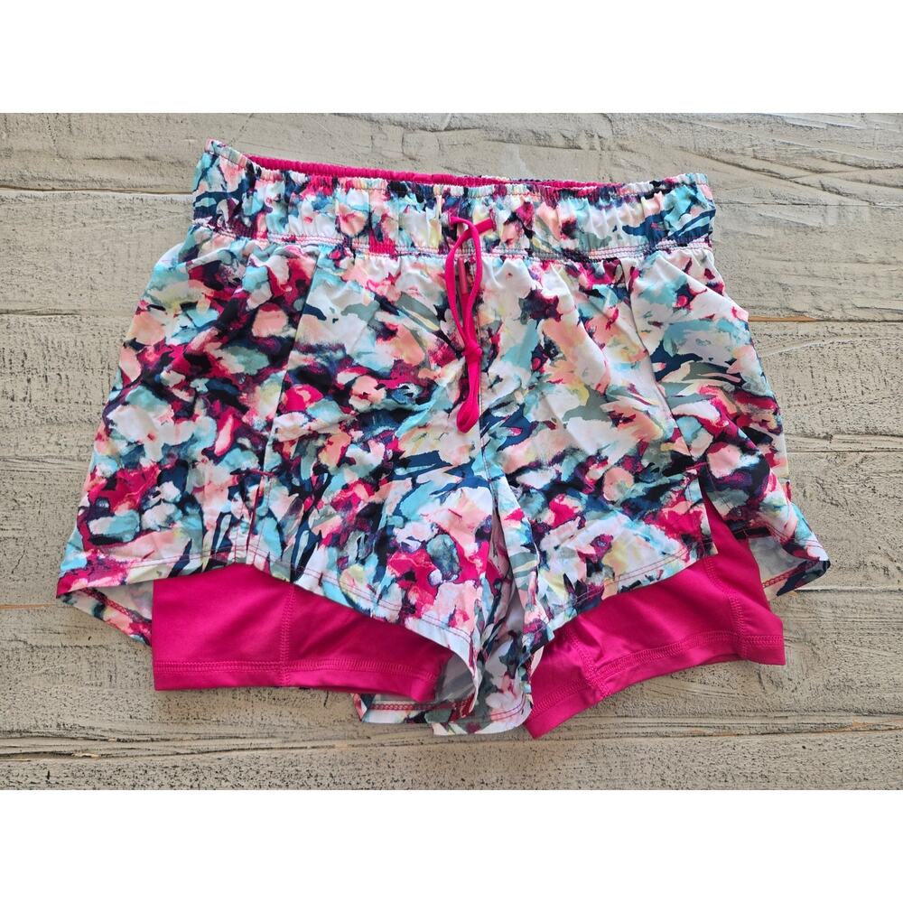 Avia Womens XS 0-2 Multicolor 2-in-1 Running Shorts Pink Bike Liner